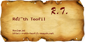 Ráth Teofil névjegykártya